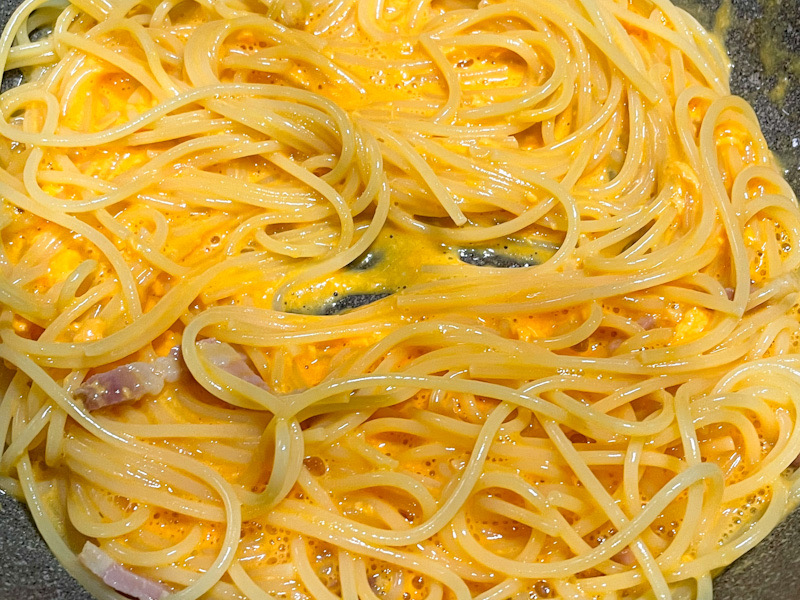 カルボナーラ（パンチェッタ、生クリーム、全卵、卵黄）調理画像10