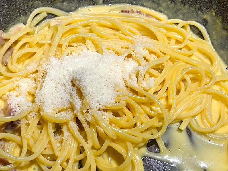 カルボナーラ（パンチェッタ、生クリーム、卵黄×2）調理画像9