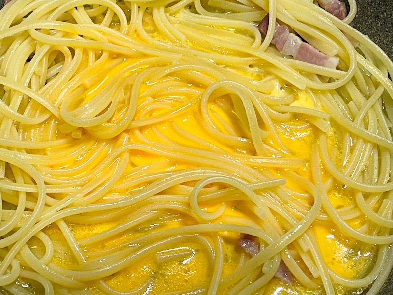 カルボナーラ（パンチェッタ、生クリーム、卵黄×2）調理画像7