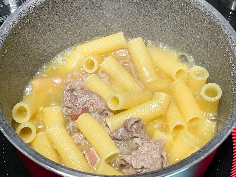 Carbonara di carne【肉のカルボナーラ】〜肉ボナーラ〜　調理画像11