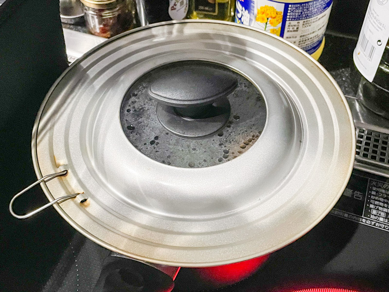 温度卵　鍋で調理2